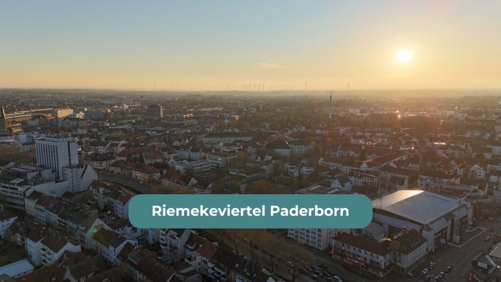 Riemekeviertel Paderborn - Luftbild bei Sonnenaufgang